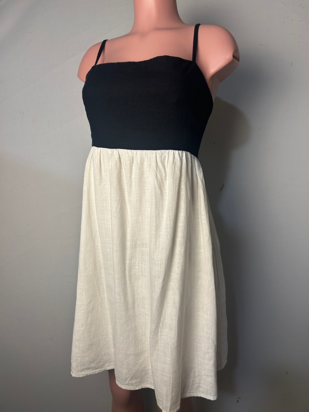 1.State Women's Empire-Waist Mini Dress, White/Black, Size-L
